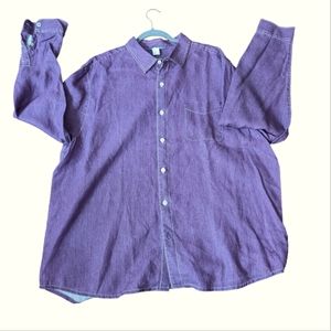 Tommy Bahama Men’s 100% Linen Purple Long Sleeves Shirt... Size XXL